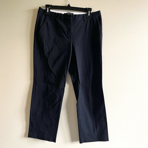 ELIE TAHARI BLACK‎ ANKLE DRESS PANTS CROP WOMENS SIZE 8 WEAR TO WORK - Picture 1 of 6